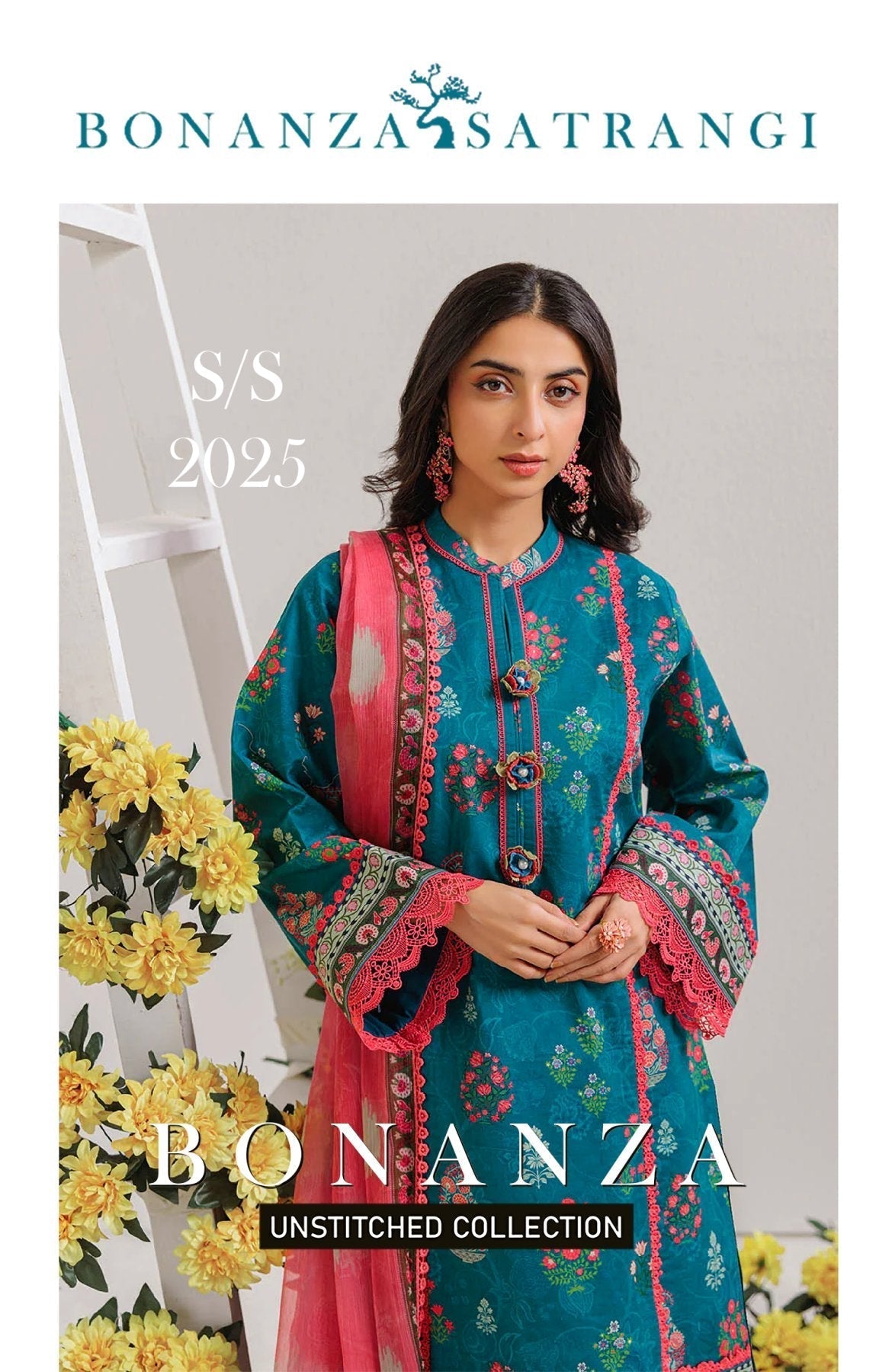 BONANZA SATRANGI DIGITAL PRINTRD LAWN (Set -Pack Of 10 Suits ) Market Boy