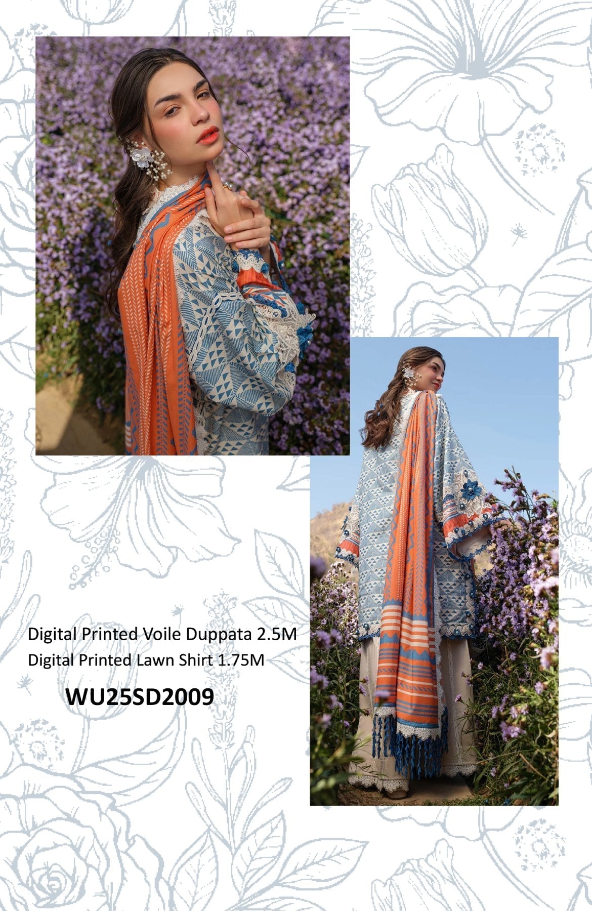BONANZA SATRANGI DIGITAL PRINTRD LAWN (Set -Pack Of 10 Suits ) Market Boy