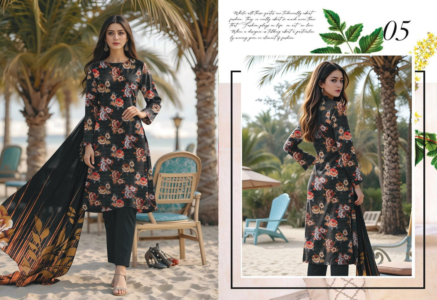 ORIGINAL BRAND BIN NOOR FAB ENGLISH BANA DORA 3PC LAWN 5 SUITS A