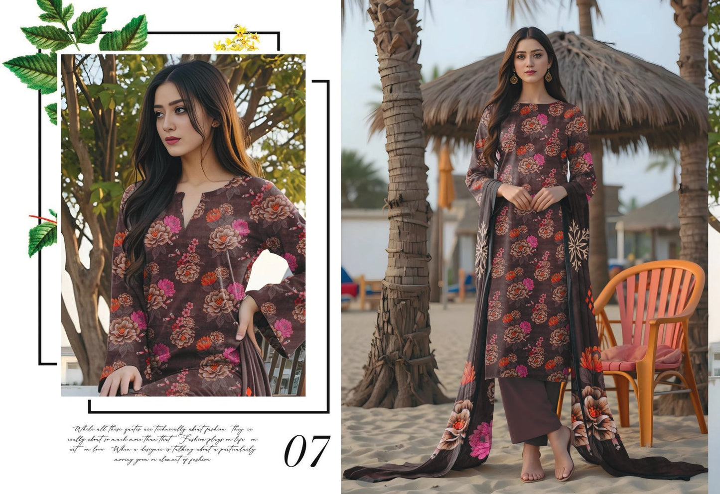 ORIGINAL BRAND BIN NOOR FAB ENGLISH BANA DORA 3PC LAWN 5 SUITS B
