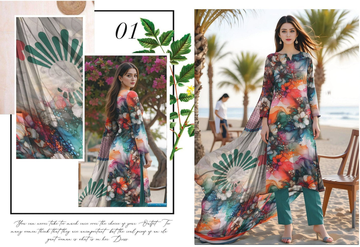 ORIGINAL BRAND BIN NOOR FAB ENGLISH BANA DORA 3PC LAWN 5 SUITS A