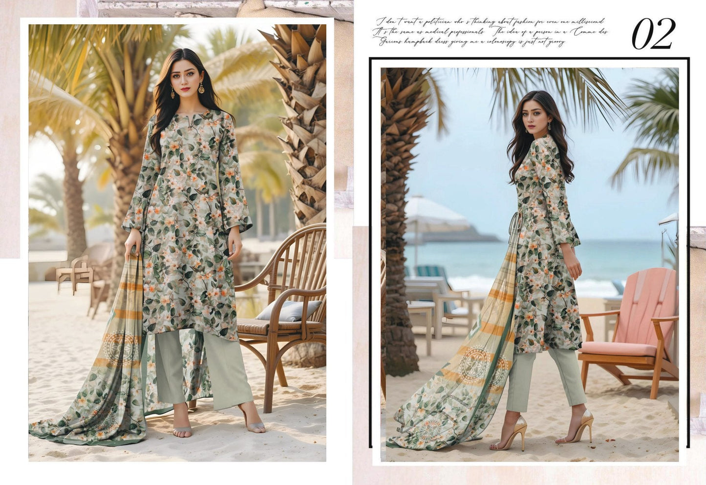 ORIGINAL BRAND BIN NOOR FAB ENGLISH BANA DORA 3PC LAWN 10 SUITS