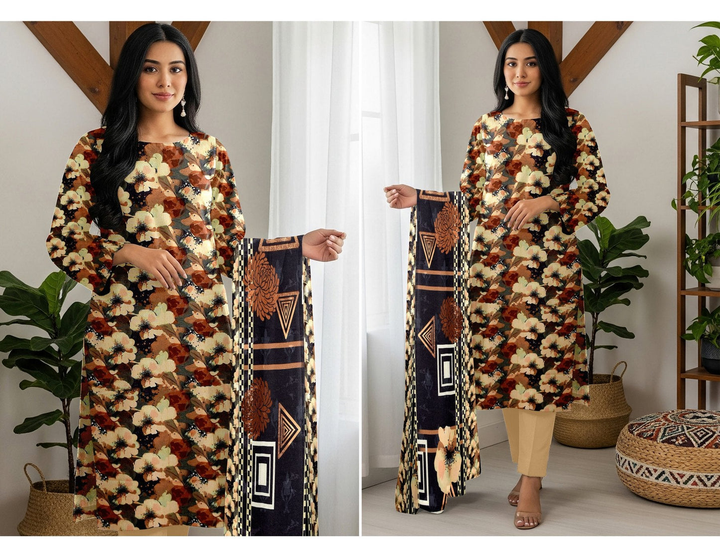 Shuja Brand 3Pc Digital Printed Karandi 10 Suits