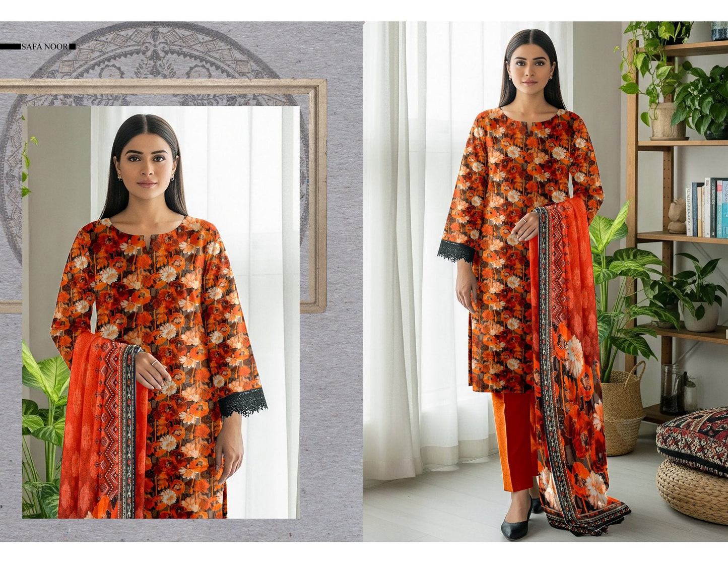 Shuja Brand 3Pc Digital Printed Karandi 10 Suits