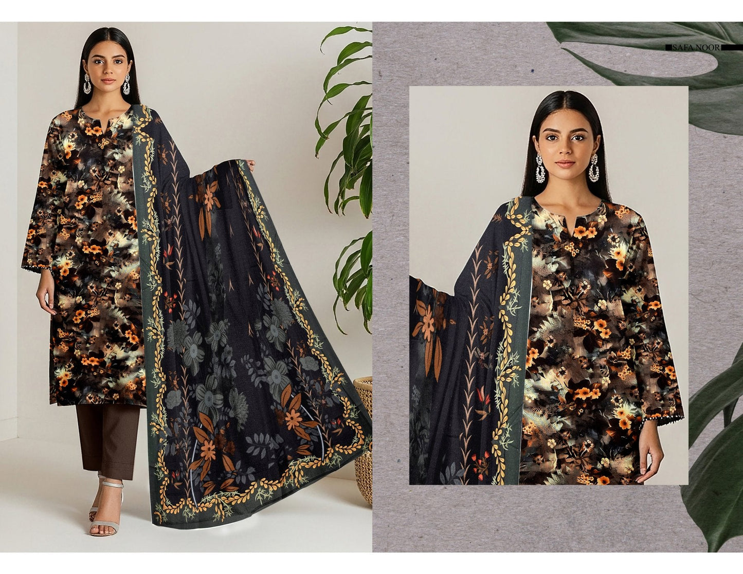 Shuja Brand 3Pc Digital Printed Karandi 5 Suits A