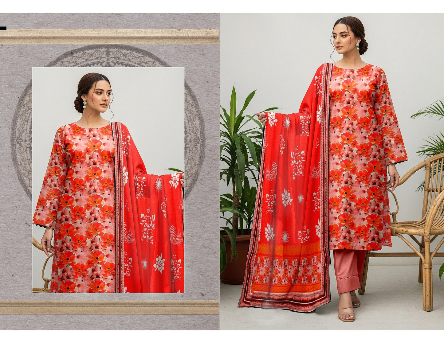 Shuja Brand 3Pc Digital Printed Karandi 10 Suits