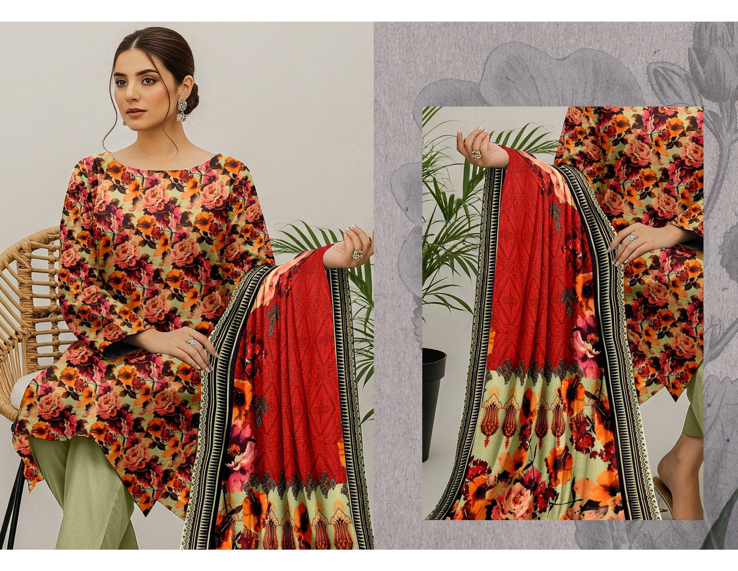 Shuja Brand 3Pc Digital Printed Karandi 10 Suits