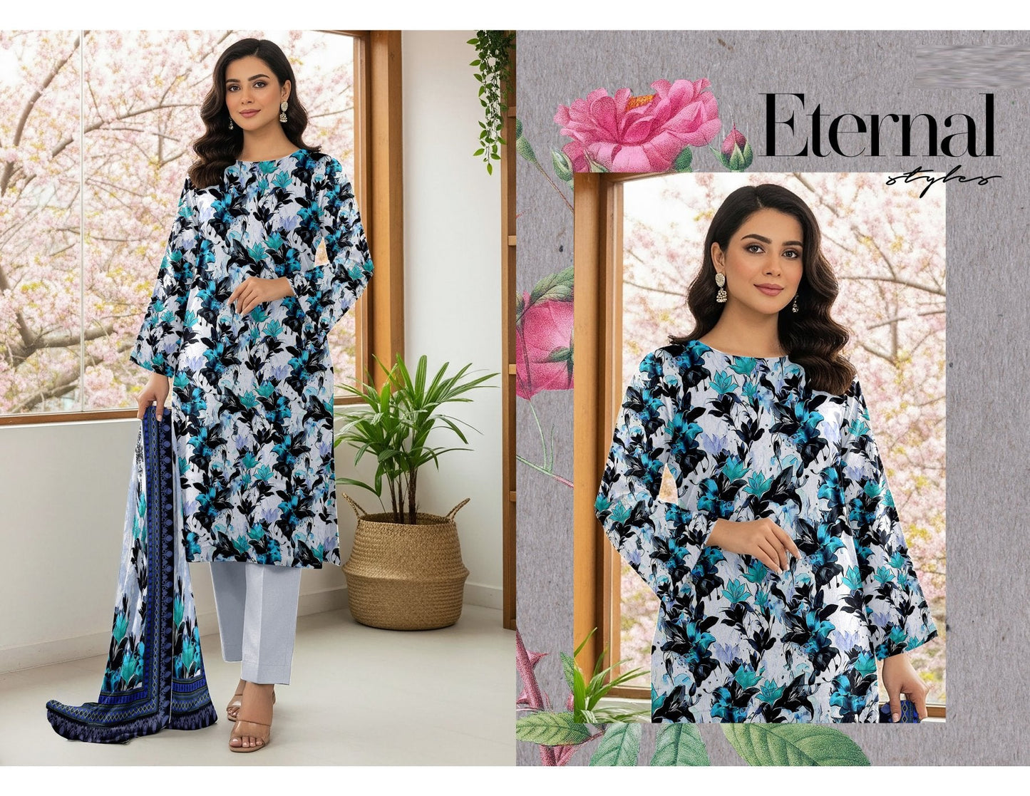 Shuja Brand 3Pc Digital Printed Karandi 10 Suits