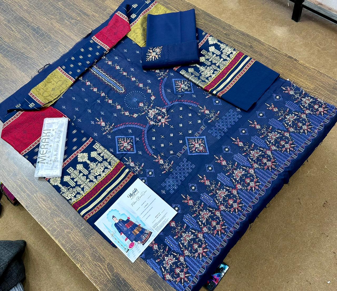 Meraki Fashion Vol 352 Embroidered Lawn Double Head Bana Dora (Set -Pack of 3 Suits) Category B Market Boy