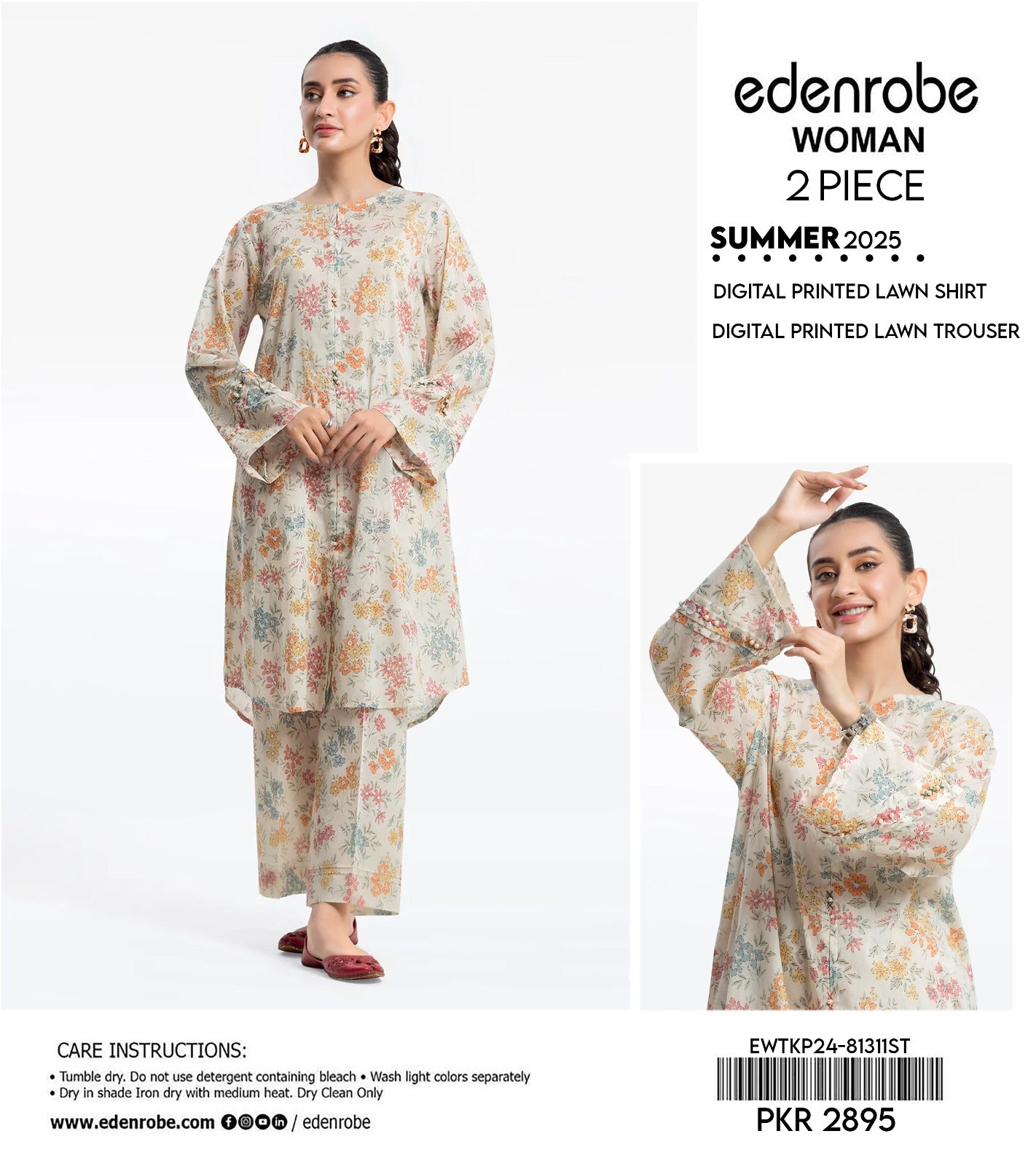 Edenrobe All Over 2 Piece Lawn Digital Print (Set - Pack of 4 Suits ) Market Boy