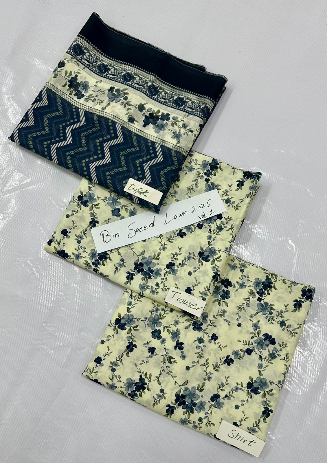 ORIGINAL BRAND BIN SAEED LAWN VOLUME NO 1 (Set -Pack of 7 Suits ) Category A Market Boy