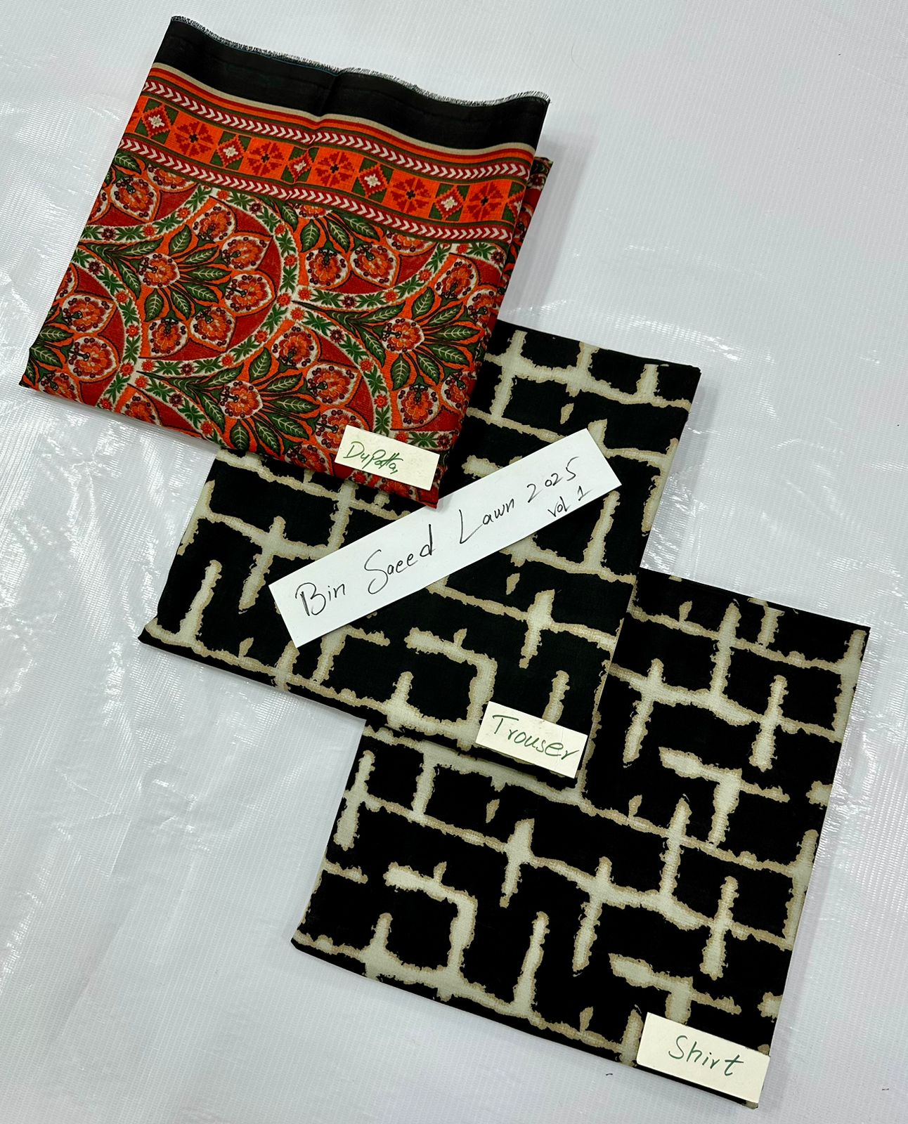 ORIGINAL BRAND BIN SAEED LAWN VOLUME NO 1 (Set -Pack of 7 Suits ) Category B Market Boy