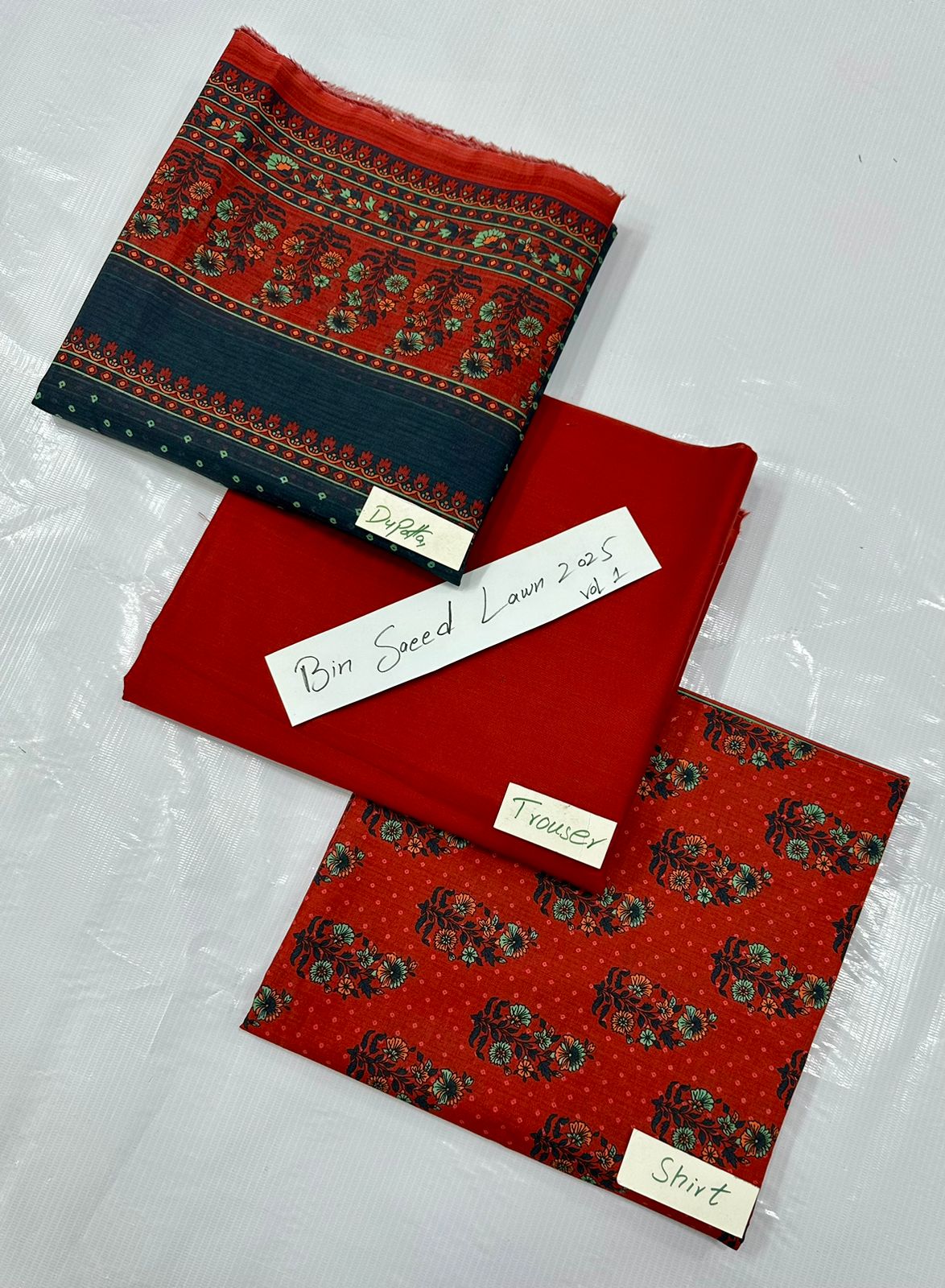 ORIGINAL BRAND BIN SAEED LAWN VOLUME NO 1 (Set -Pack of 7 Suits ) Category A Market Boy
