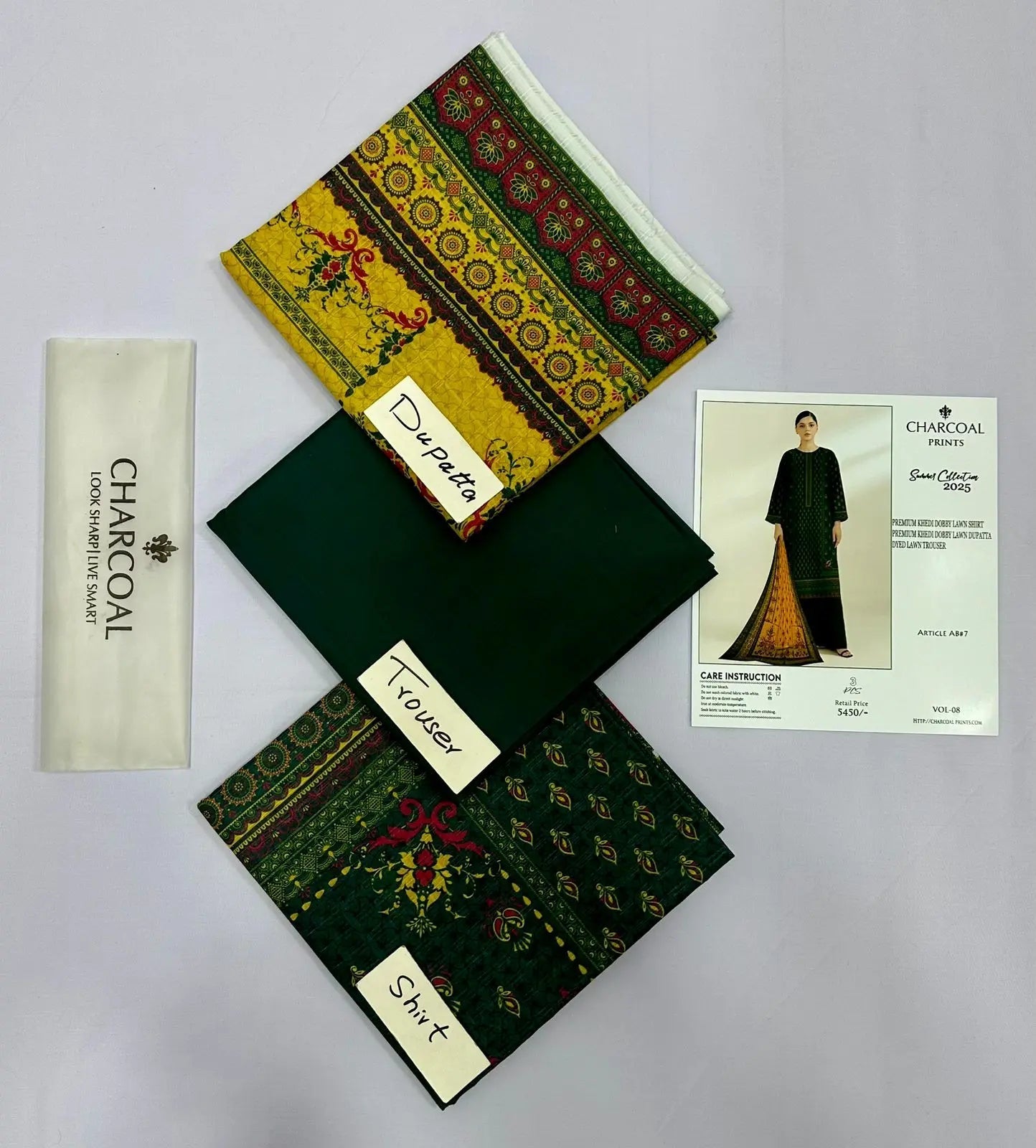 CHARCOAL PRINT DOBBY LAWN (Set -Pack Of 9 Suits ) Market Boy