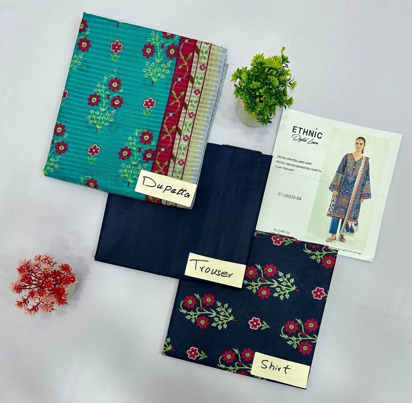 NISHAT & ETHNIC 3 PIECE LAWN (Set -Pack Of 9 Suits )Category B Market Boy