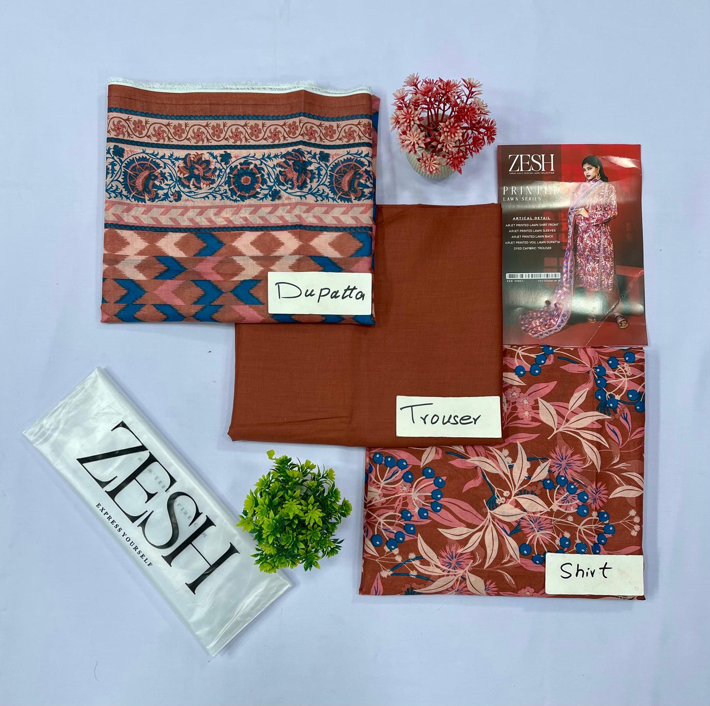 ZESH PRINTED LAWN (Set -Pack of 6 Suits)Category B Market Boy
