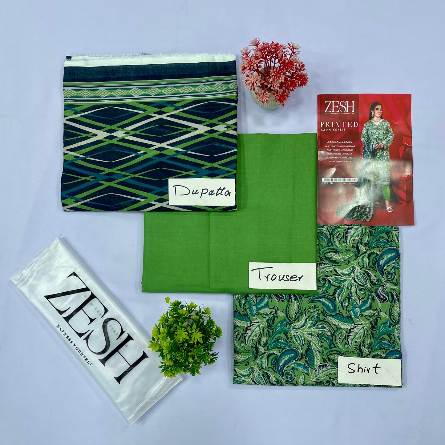 ZESH PRINTED LAWN (Set -Pack of 12 Suits ) Market Boy