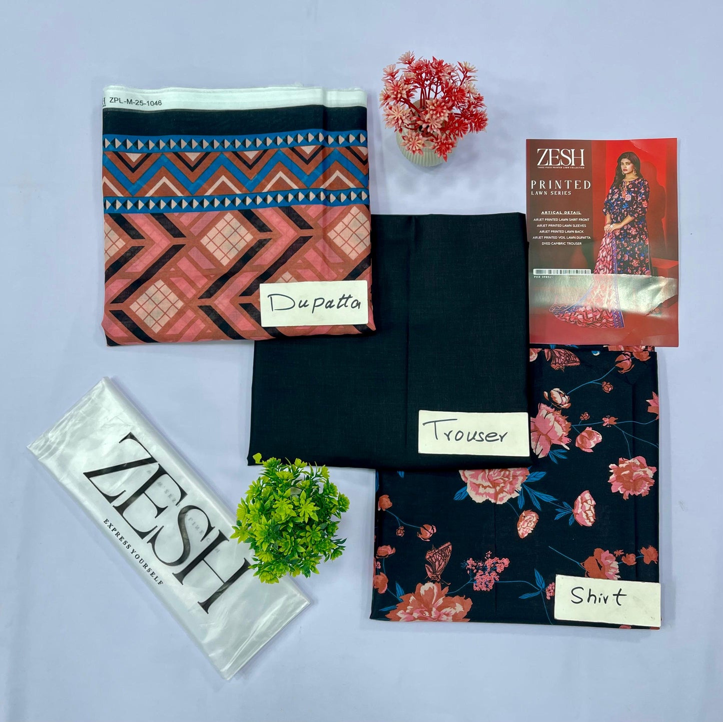 ZESH PRINTED LAWN (Set -Pack of 6 Suits)Category B Market Boy