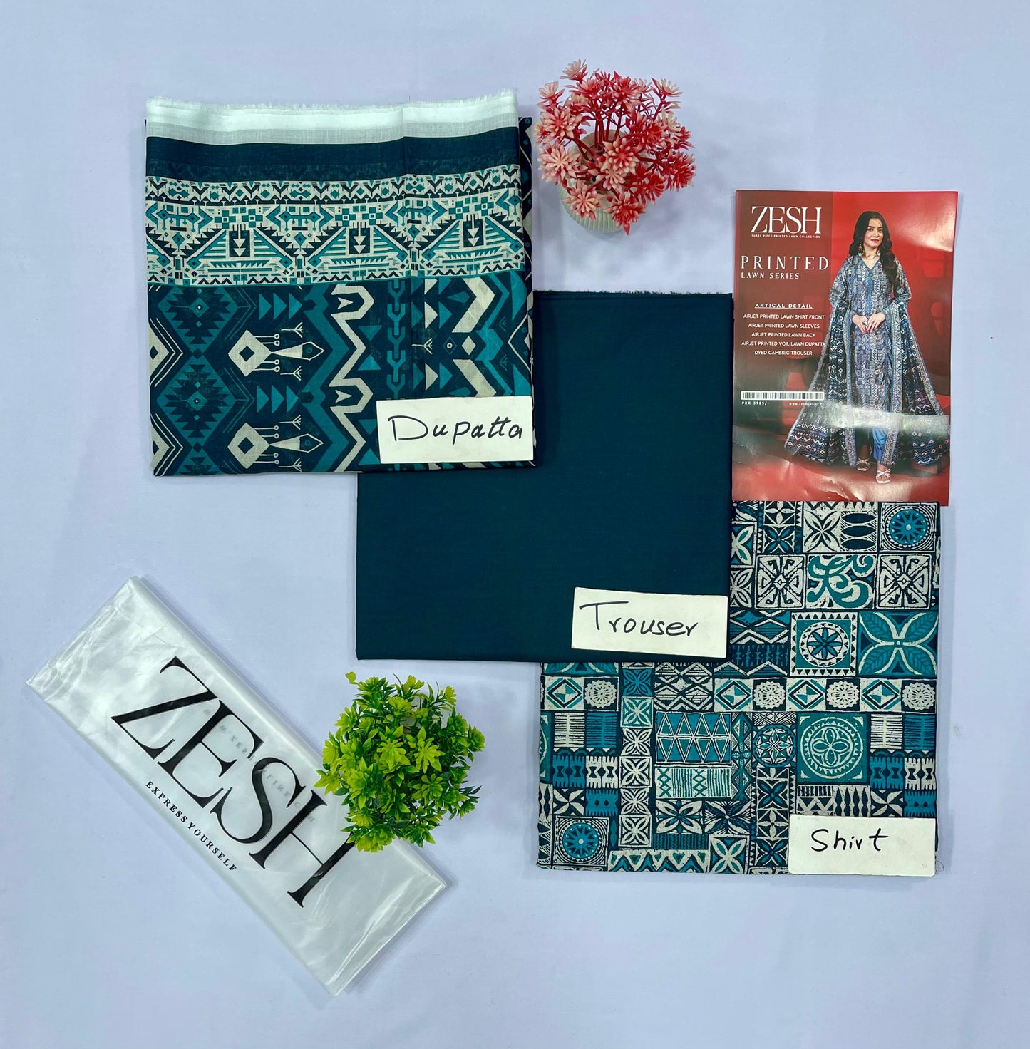 ZESH PRINTED LAWN (Set -Pack of 12 Suits ) Market Boy