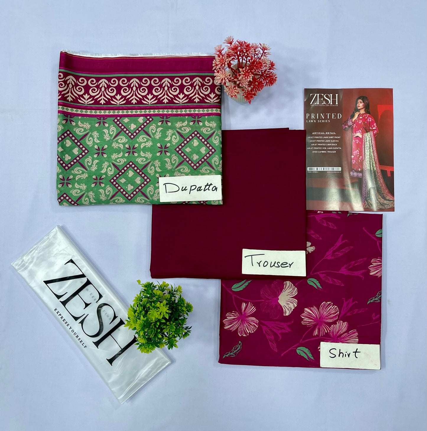 ZESH PRINTED LAWN (Set-Pack of 6 Suits)Category A Market Boy