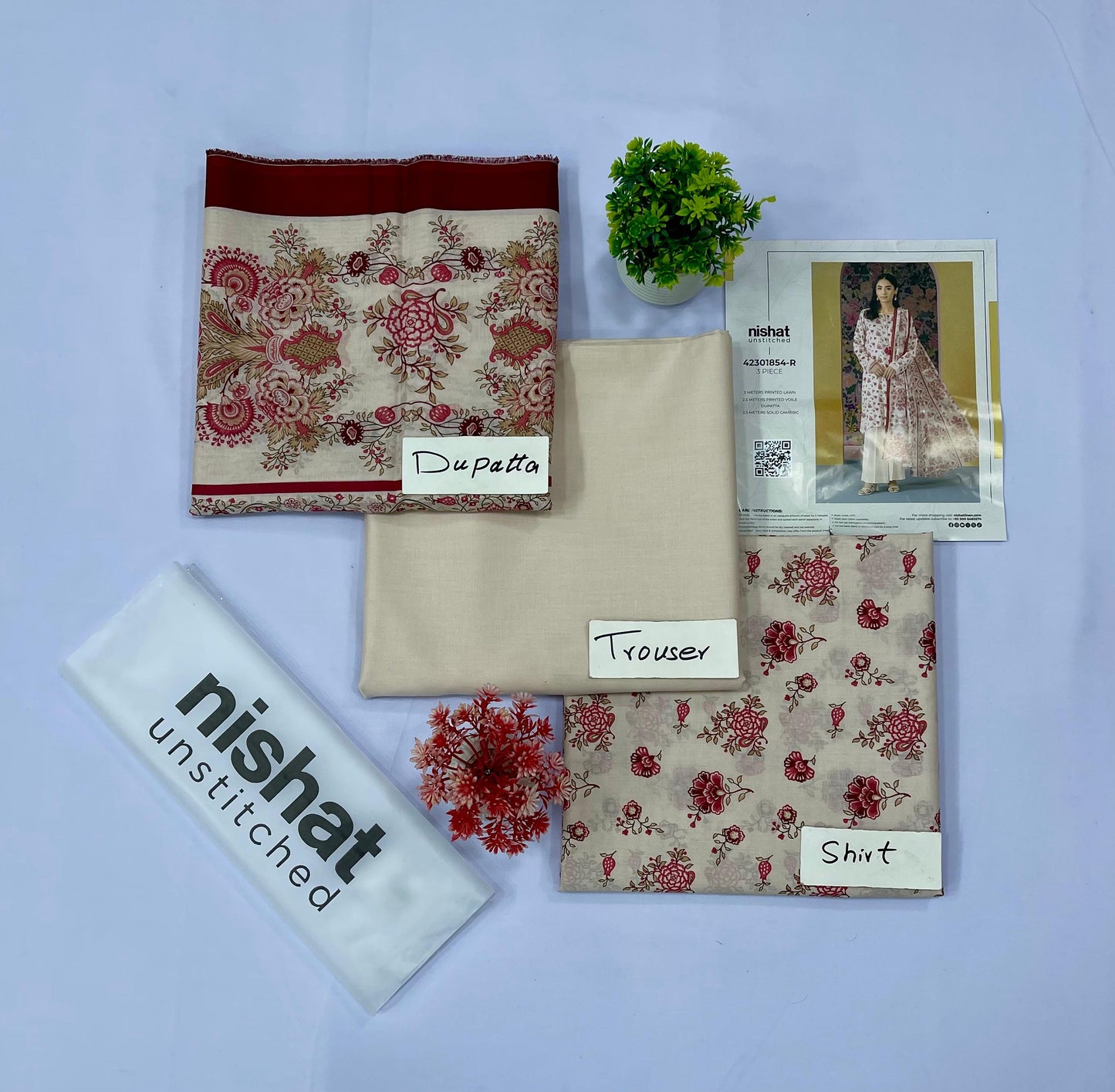 Nishat 3 Piece Printed Lawn (Set -Pack Of 5 Suits ) Category A Market Boy