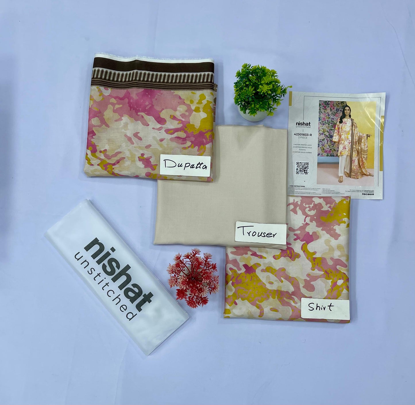 Nishat 3 Piece Printed Lawn (Set -Pack Of 5 Suits ) Category A Market Boy