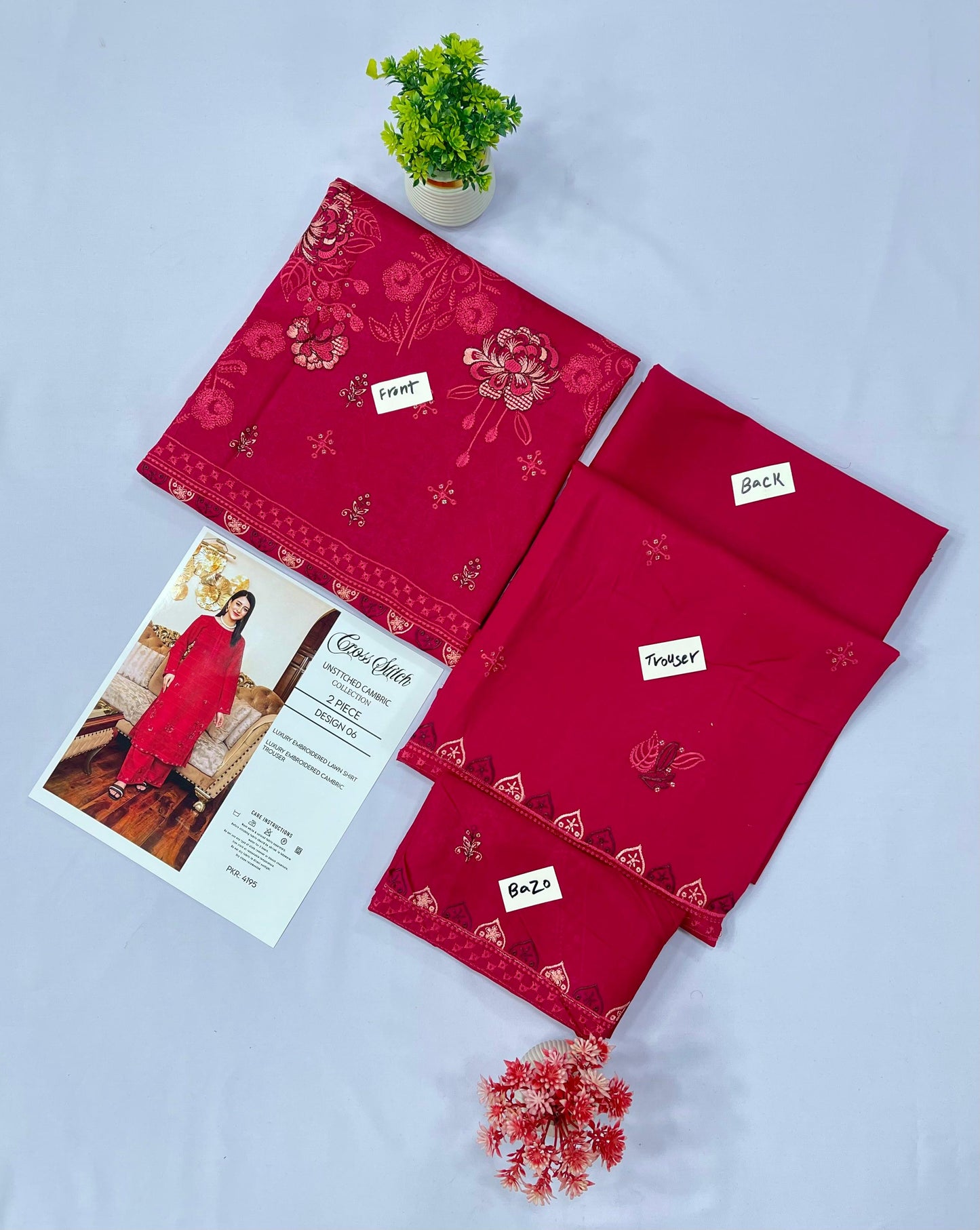CROSS STITCH LUXURY EMBROIDERED LAWN (Set -Pack Of 6 Suits ) Category B Market Boy