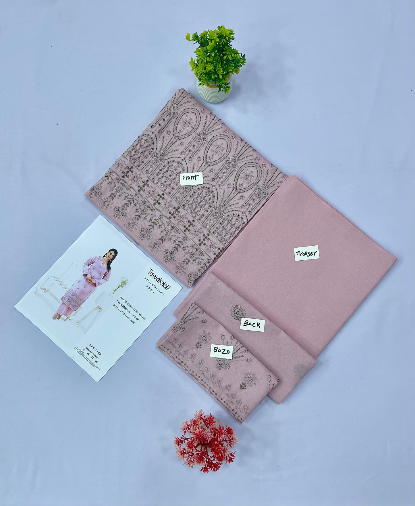 Tawakkal Chikankari Lawn 2-PC (Set -Pack of 6 Suits)Category A Market Boy