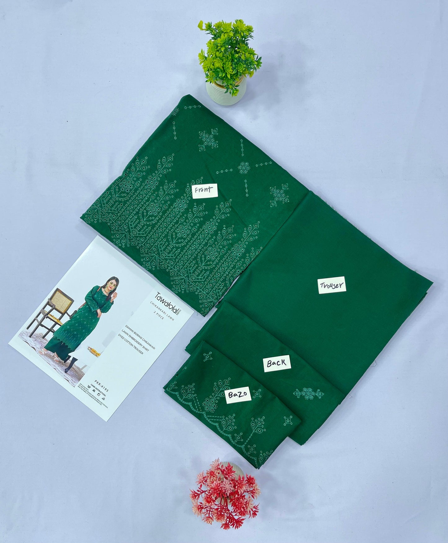 Tawakkal Chikankari Lawn 2-PC (Set -Pack of 6 Suits)Category B Market Boy