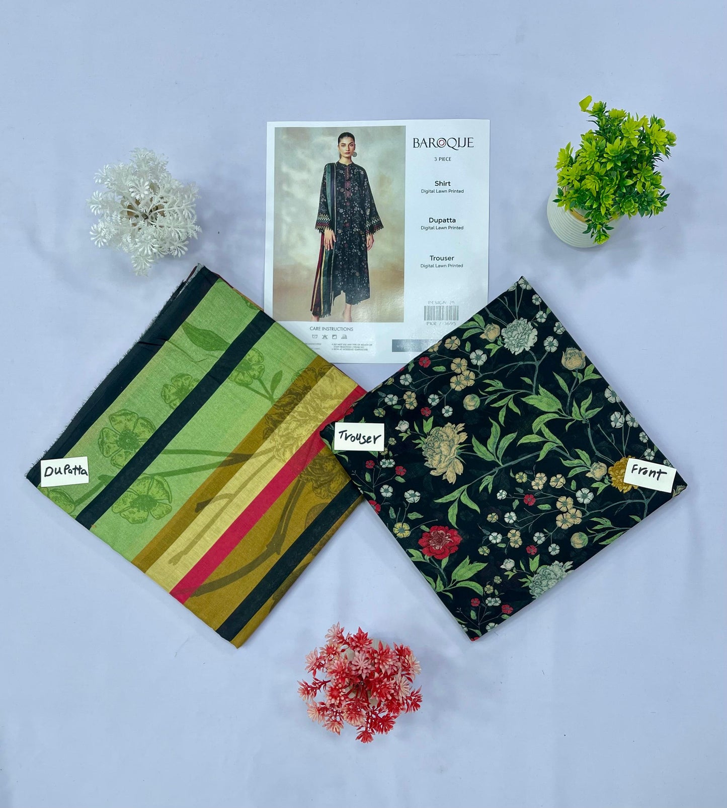 Baroque 3-PC Digital Lawn(Set -Pack Of 13 Suits ) Market Boy