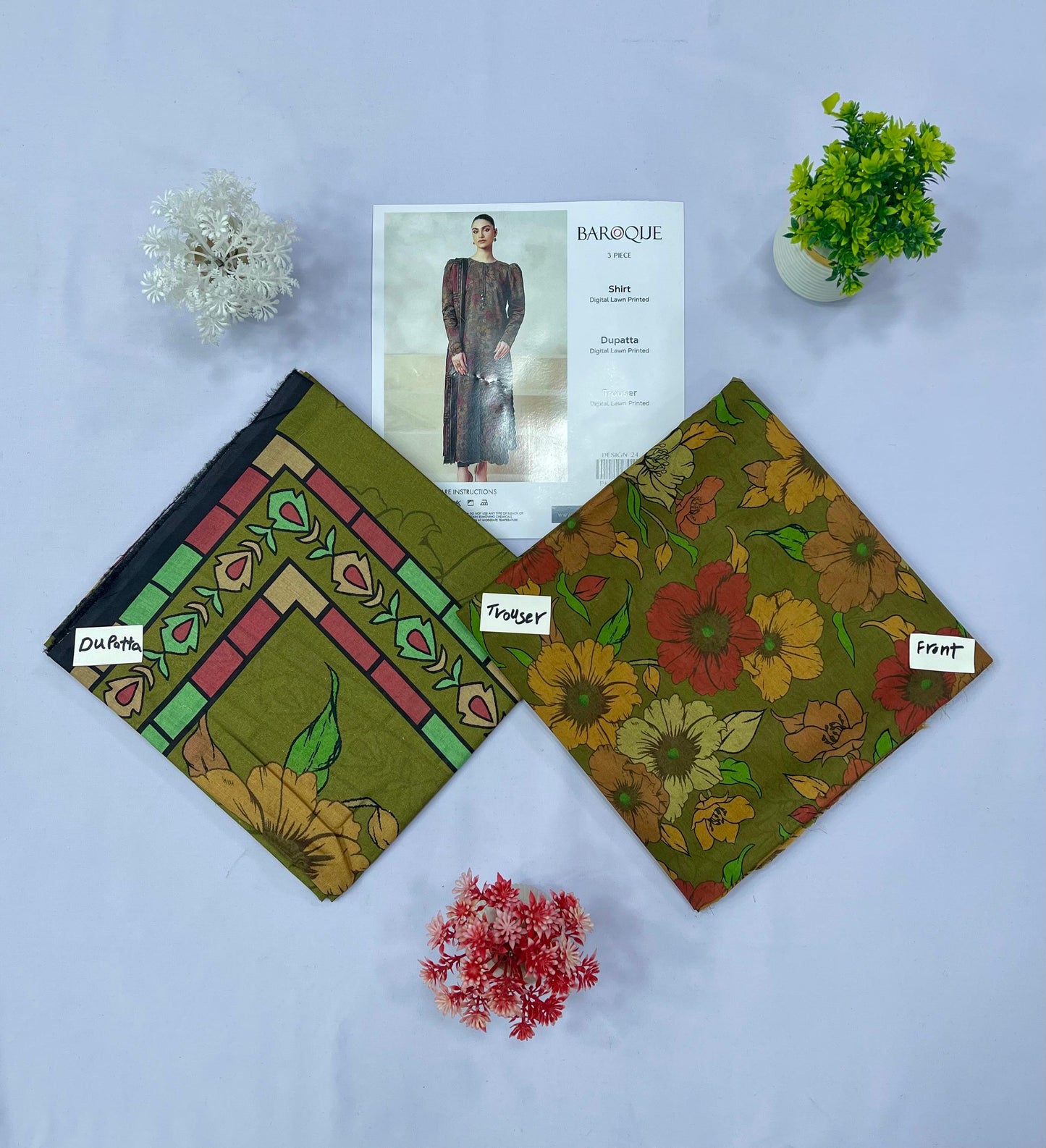 Baroque 3-PC Digital Lawn(Set -Pack Of 7 Suits )Category A Market Boy