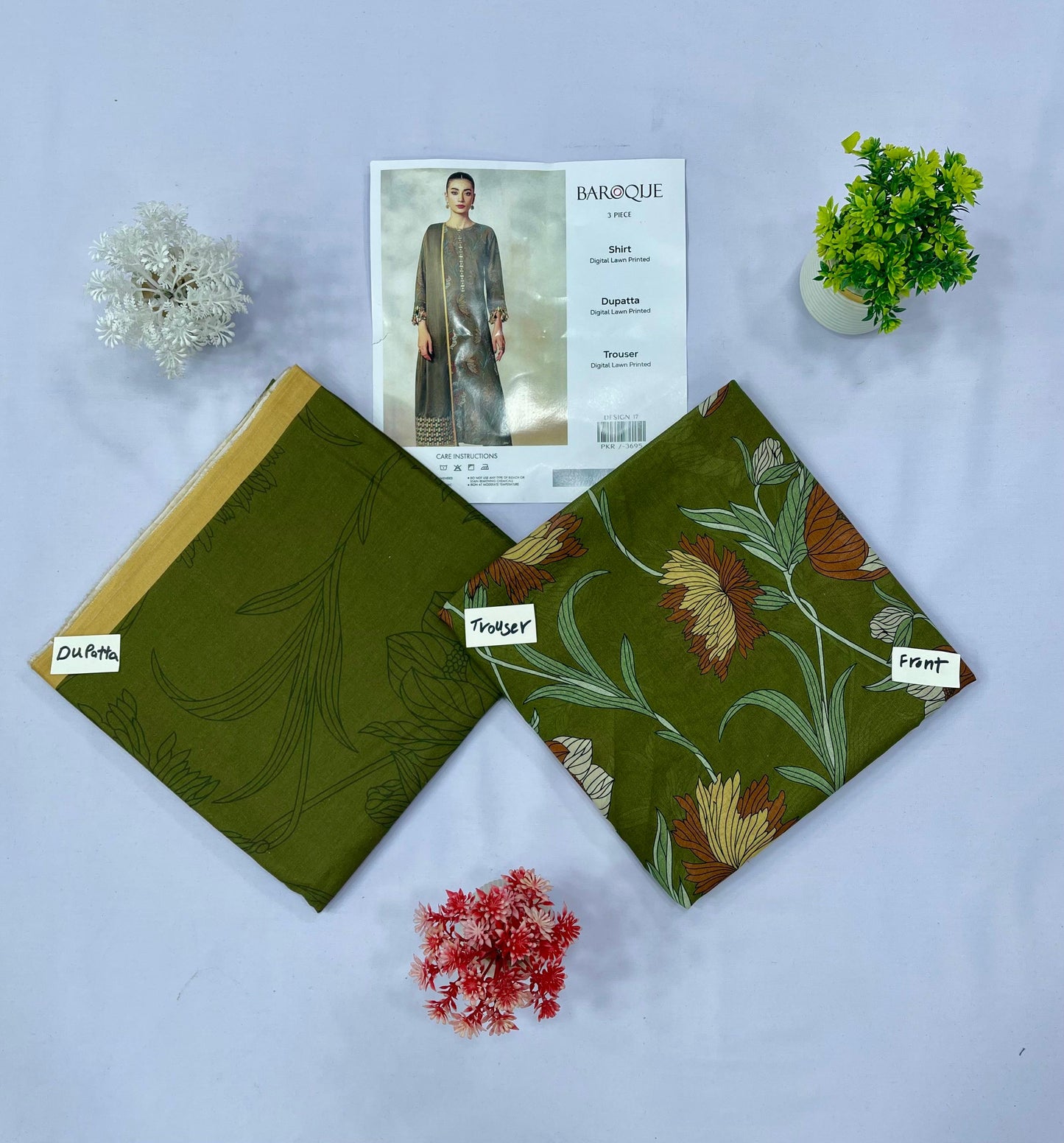 Baroque 3-PC Digital Lawn(Set -Pack Of 7 Suits )Category B Market Boy