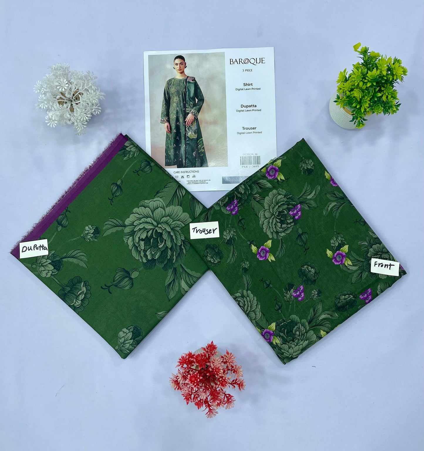 Baroque 3-PC Digital Lawn(Set -Pack Of 13 Suits ) Market Boy