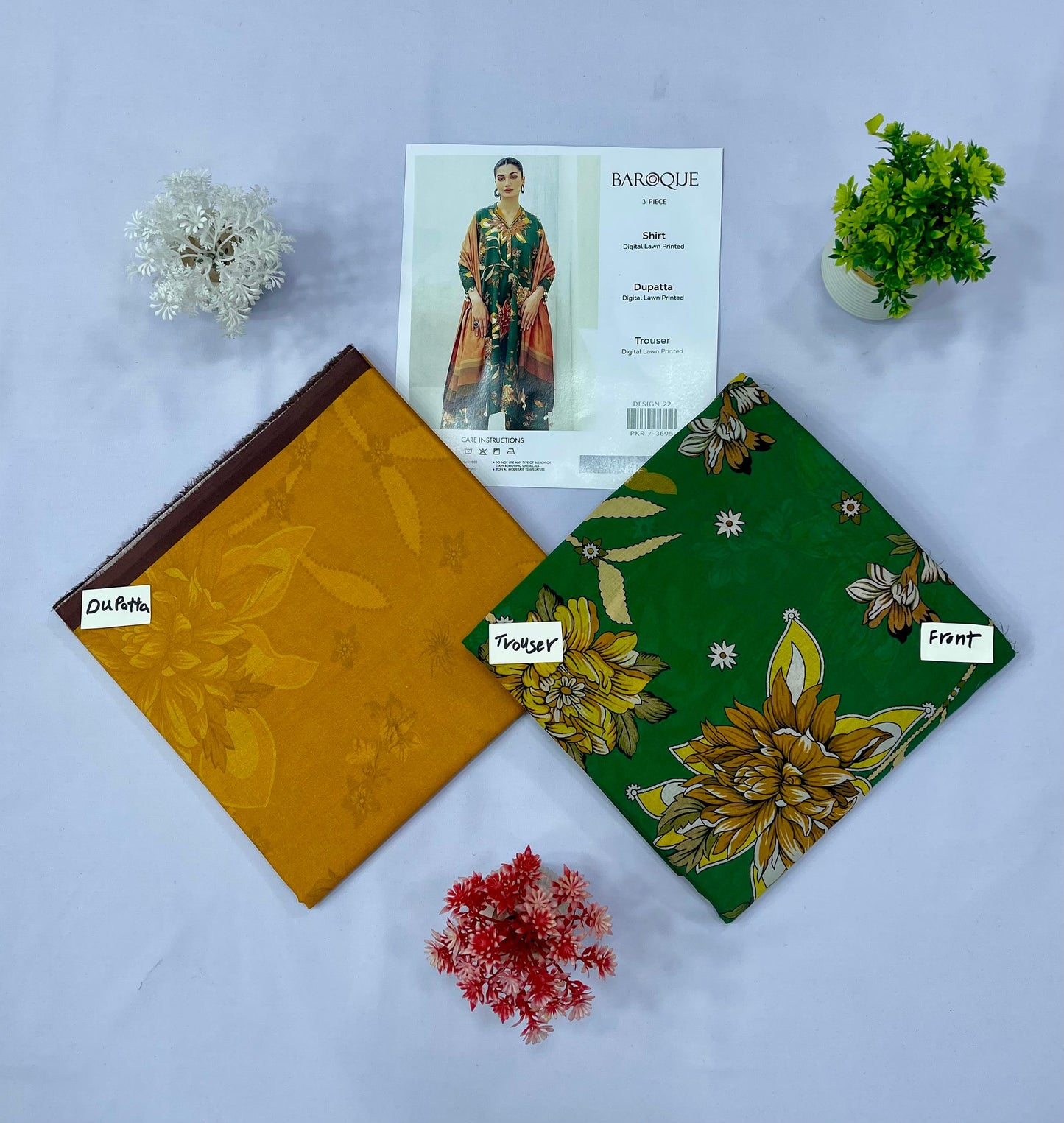 Baroque 3-PC Digital Lawn(Set -Pack Of 7 Suits )Category B Market Boy