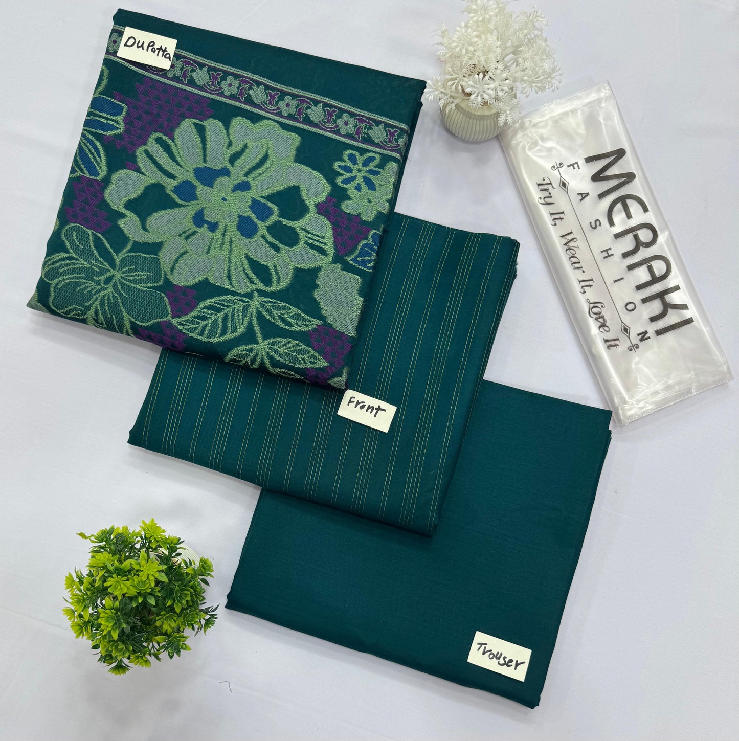 Meraki Vol-376 Jacquard Multi Shawl 3 Suits Category B Market Boy