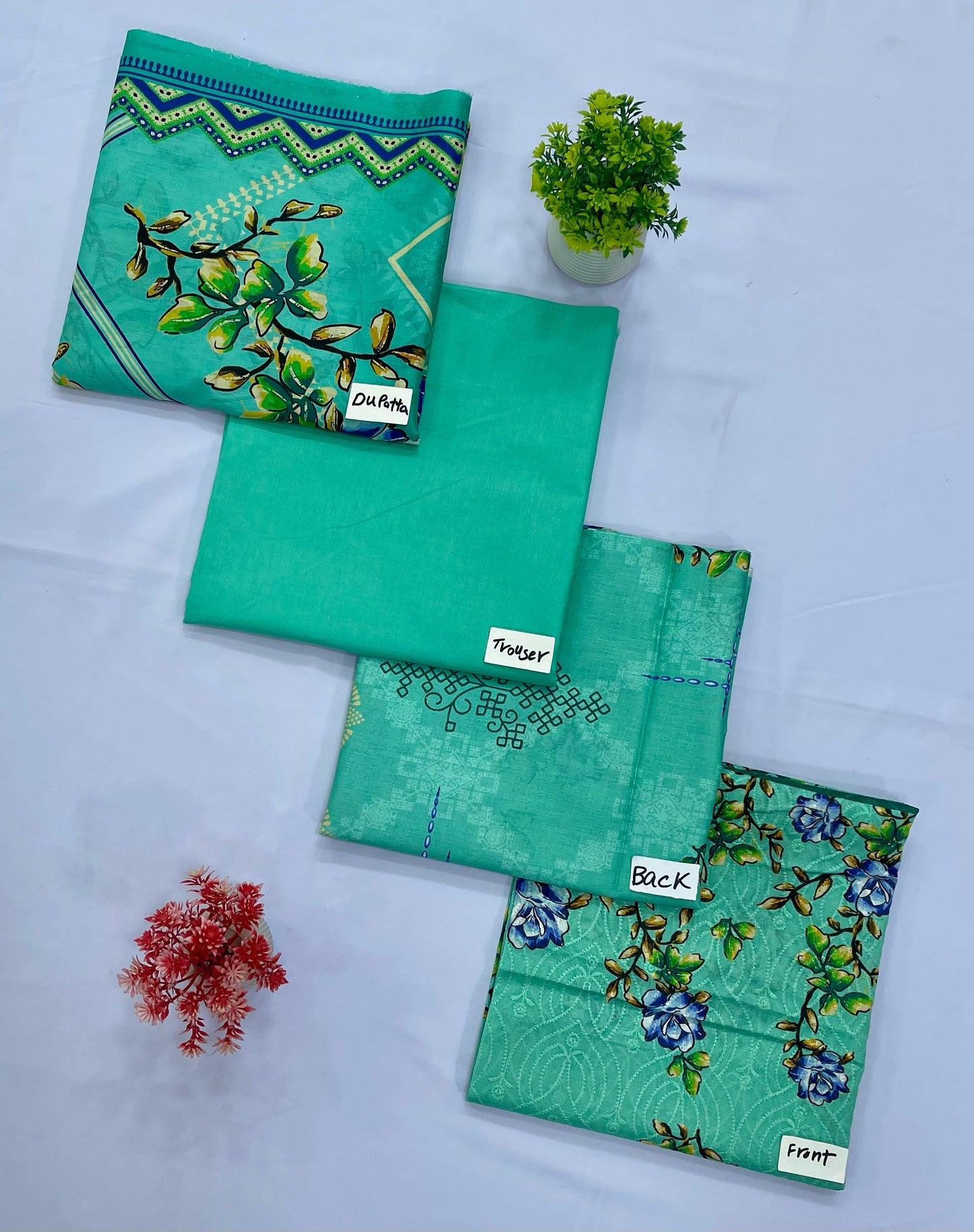 DIGITAL CHIKAN KARI 3-PC LAWN (Set -Pack Of 5 Suits ) Category A Market Boy