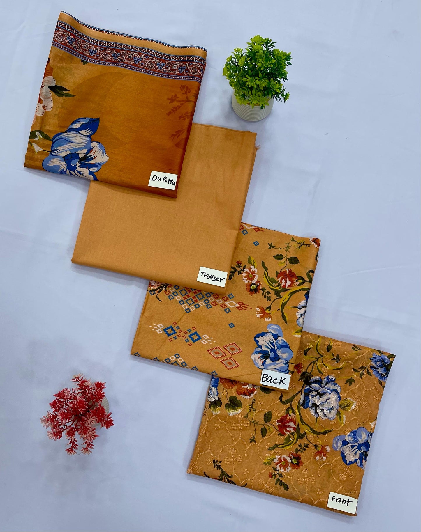 DIGITAL CHIKAN KARI 3-PC LAWN (Set -Pack Of 5 Suits ) Category B Market Boy