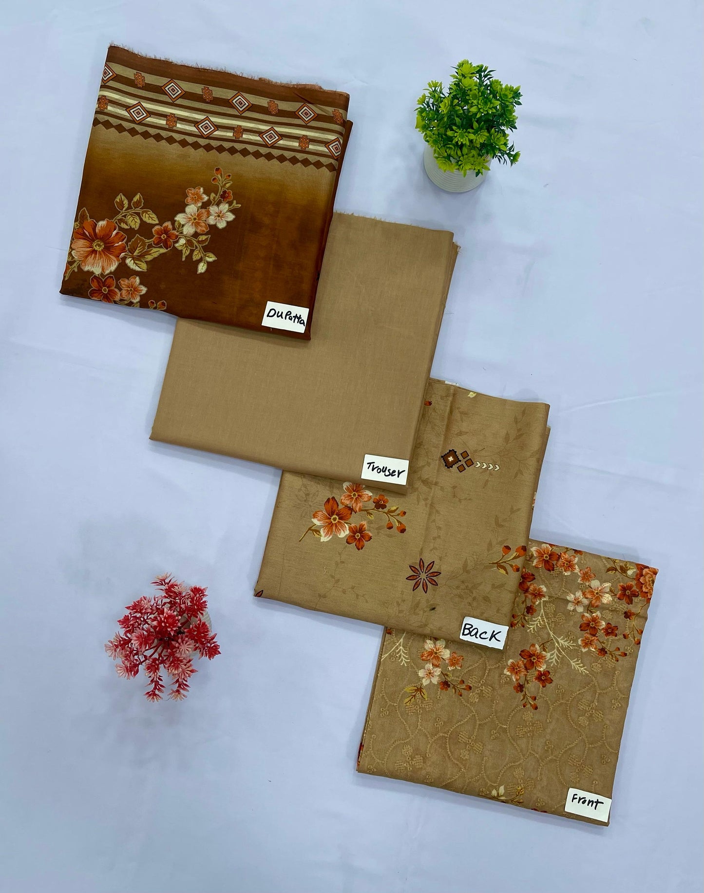 DIGITAL CHIKAN KARI 3-PC LAWN (Set -Pack Of 5 Suits ) Category B Market Boy