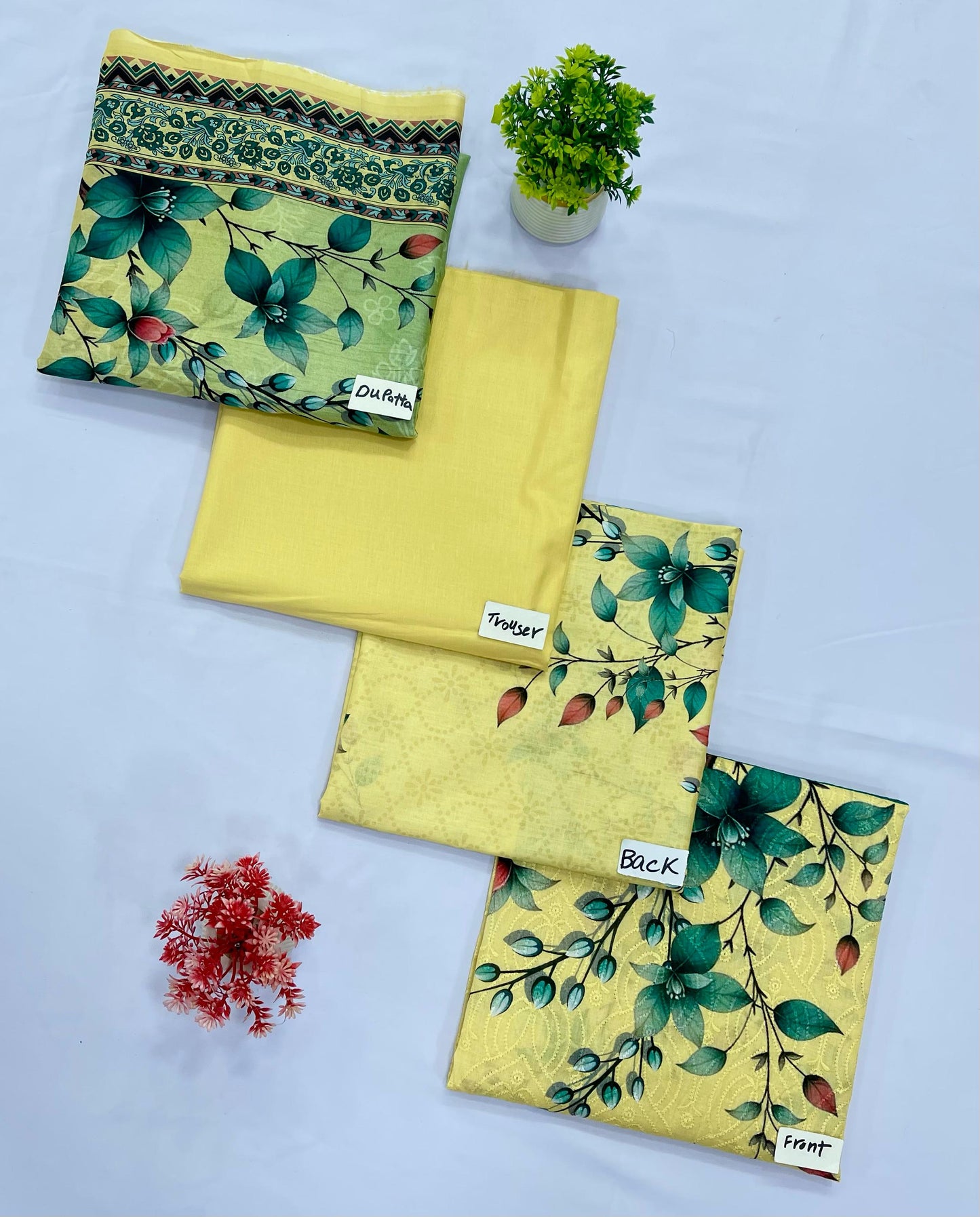 DIGITAL CHIKAN KARI 3-PC LAWN (Set -Pack Of 5 Suits ) Category A Market Boy
