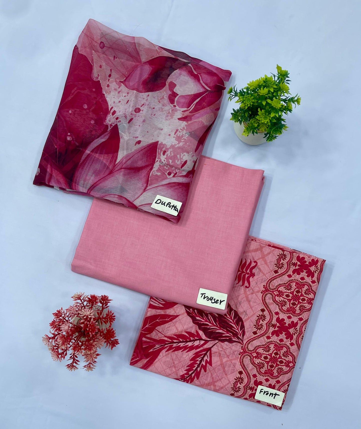 ORIGINAL BRAND BAMBER DUPATTA DIGITAL BANA DURA LAWN(Set -Pack Of 5 Suits )Category B Market Boy