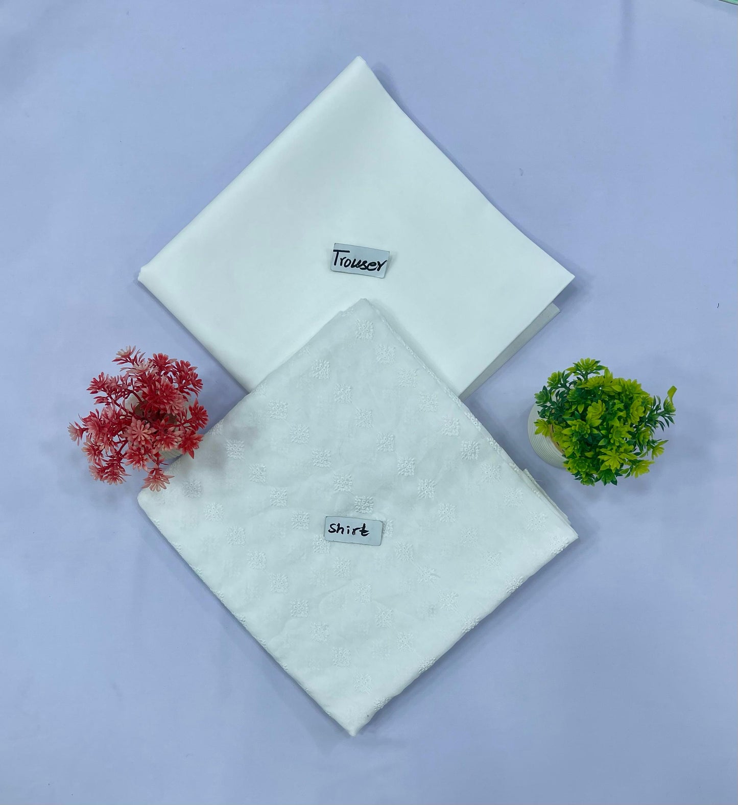 WHITE CHIKAN SHIFFLI 2-PC 8 SUITS A Market Boy