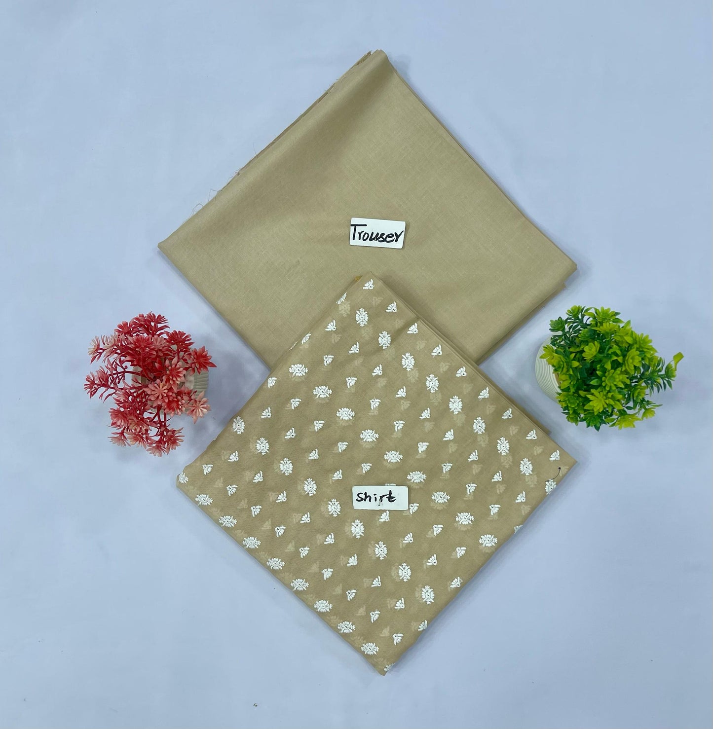 WHITE CHIKAN SHIFFLI 2-PC 4 SUITS MIX Market Boy