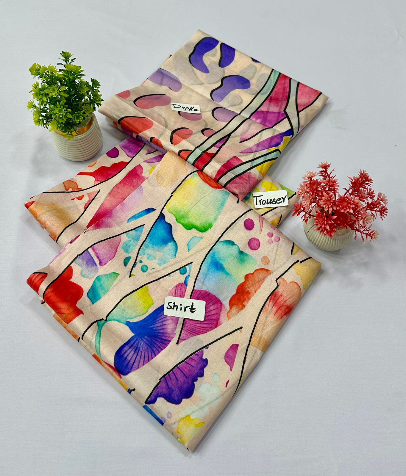 Original Brand Meraki Fashion English Print 3Pc 5 Suits A