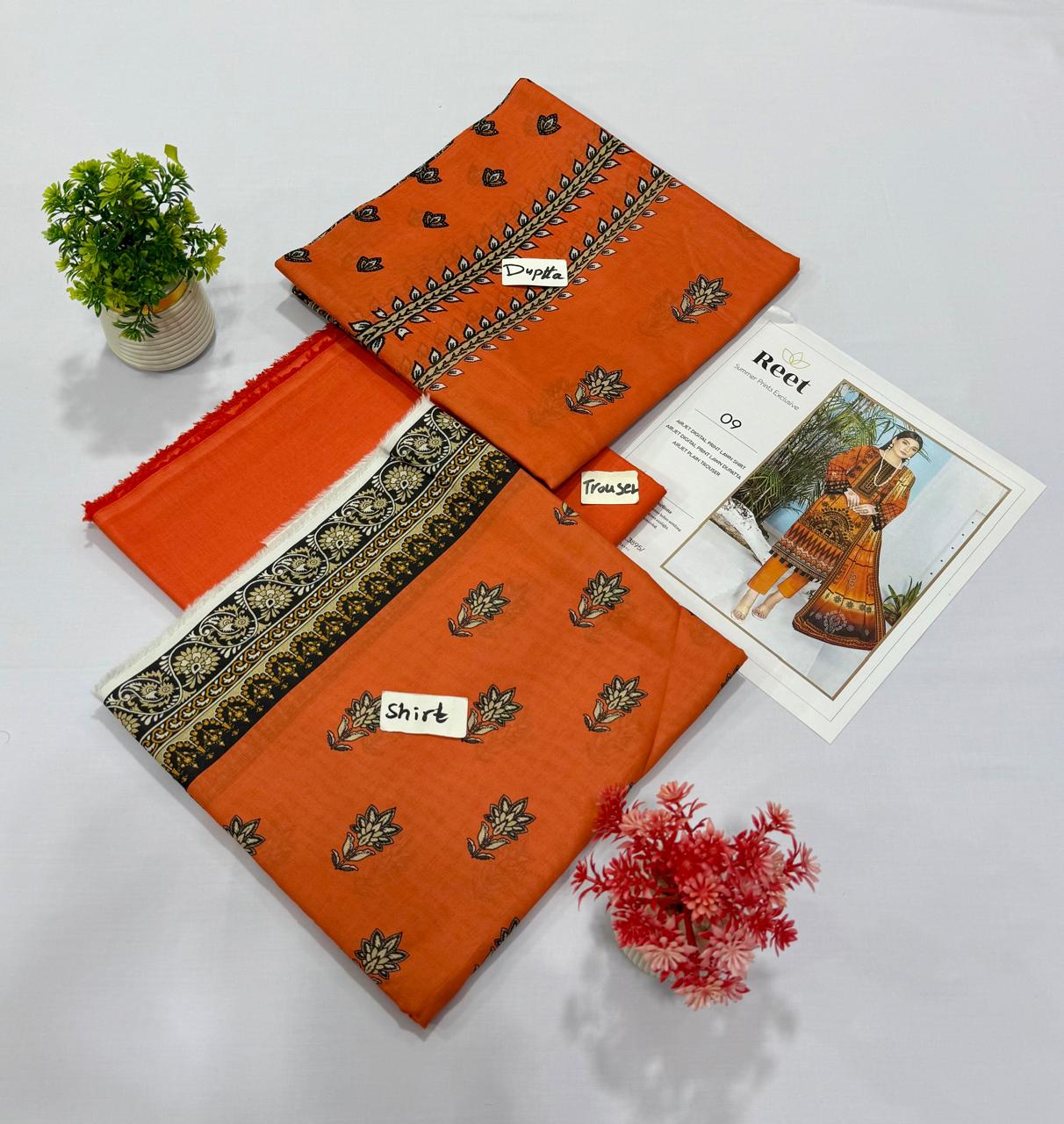 Original Brand Reet 3pc Lawn 10 Suits
