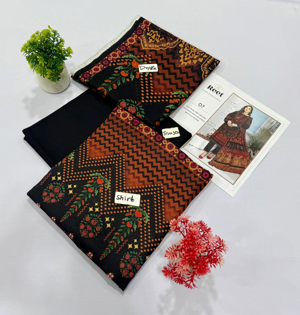Original Brand Reet 3pc Lawn 10 Suits