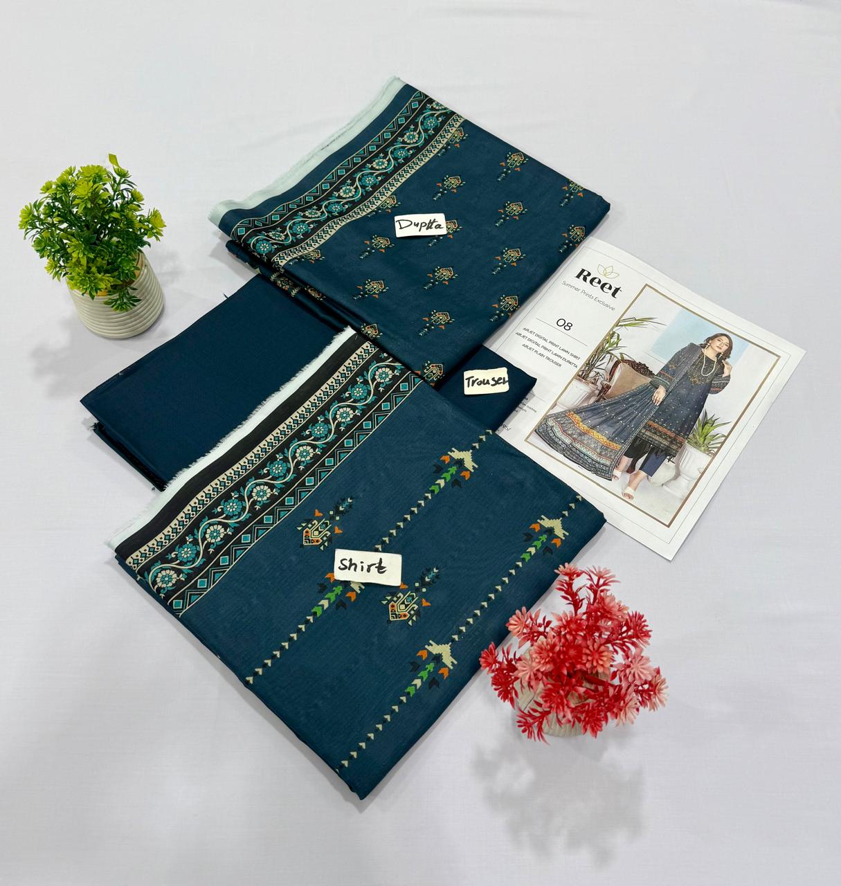 Original Brand Reet 3pc Lawn 10 Suits