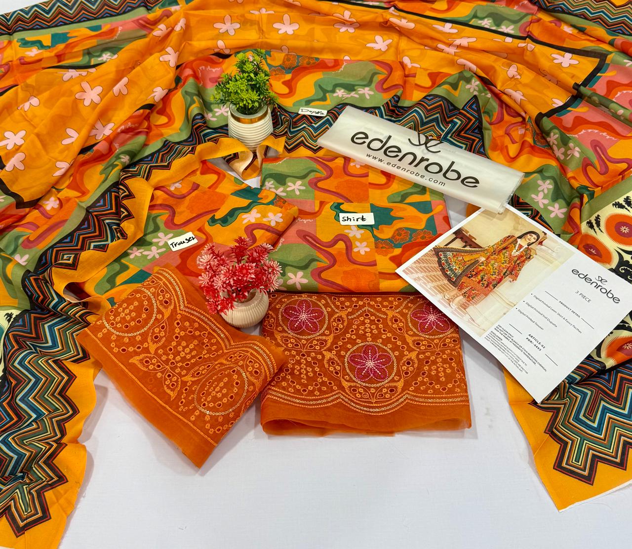 Edenrobe 3 Piece Lawn 10 Suits