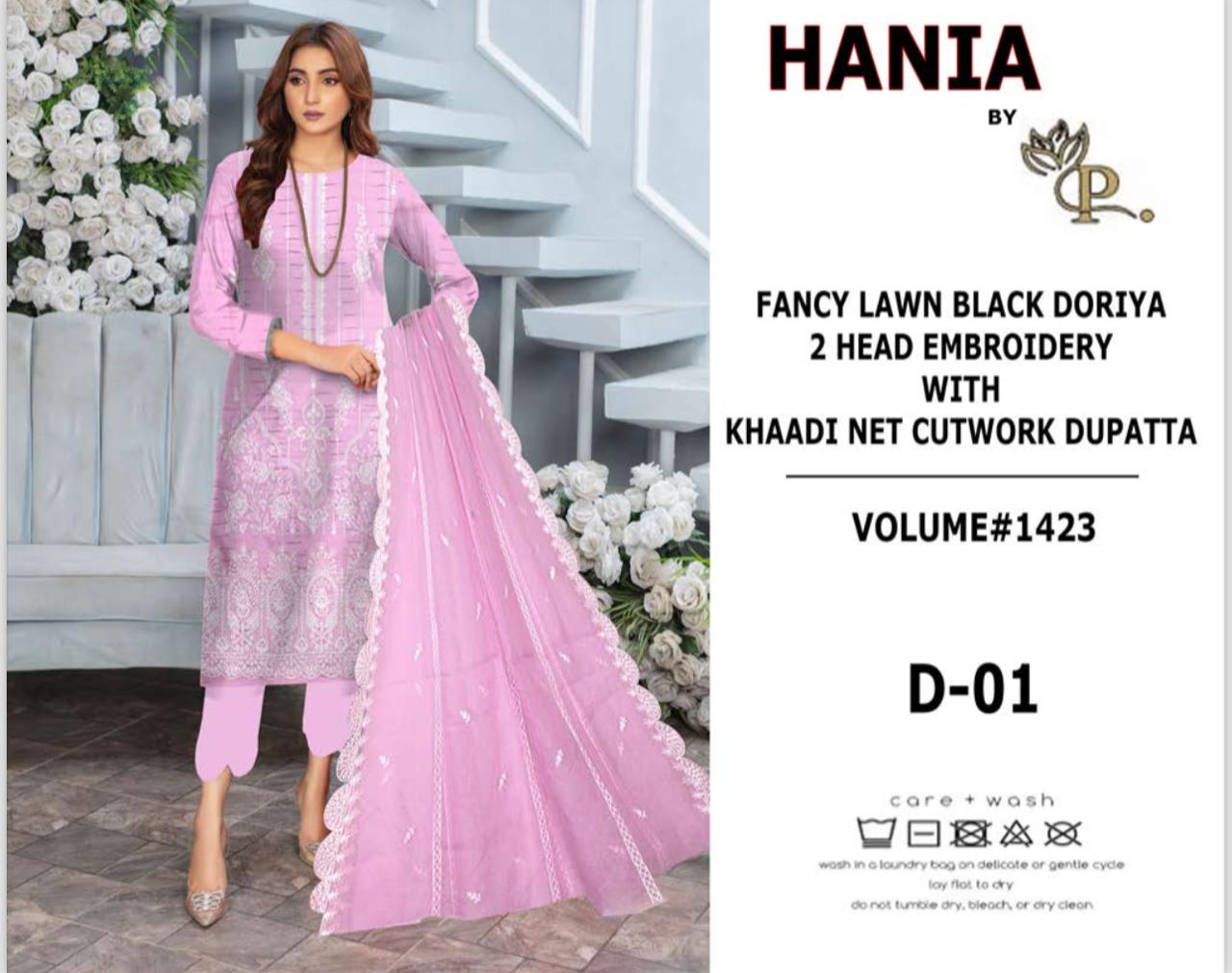 Hania By P. 3 Pc Lawn 3 Suits B