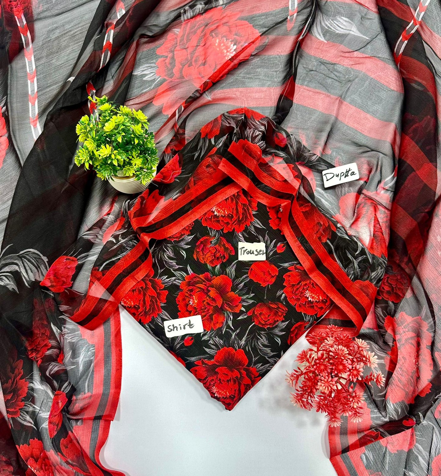 Bana Dora Bamber Dupatta All Over Linen 10 Suits