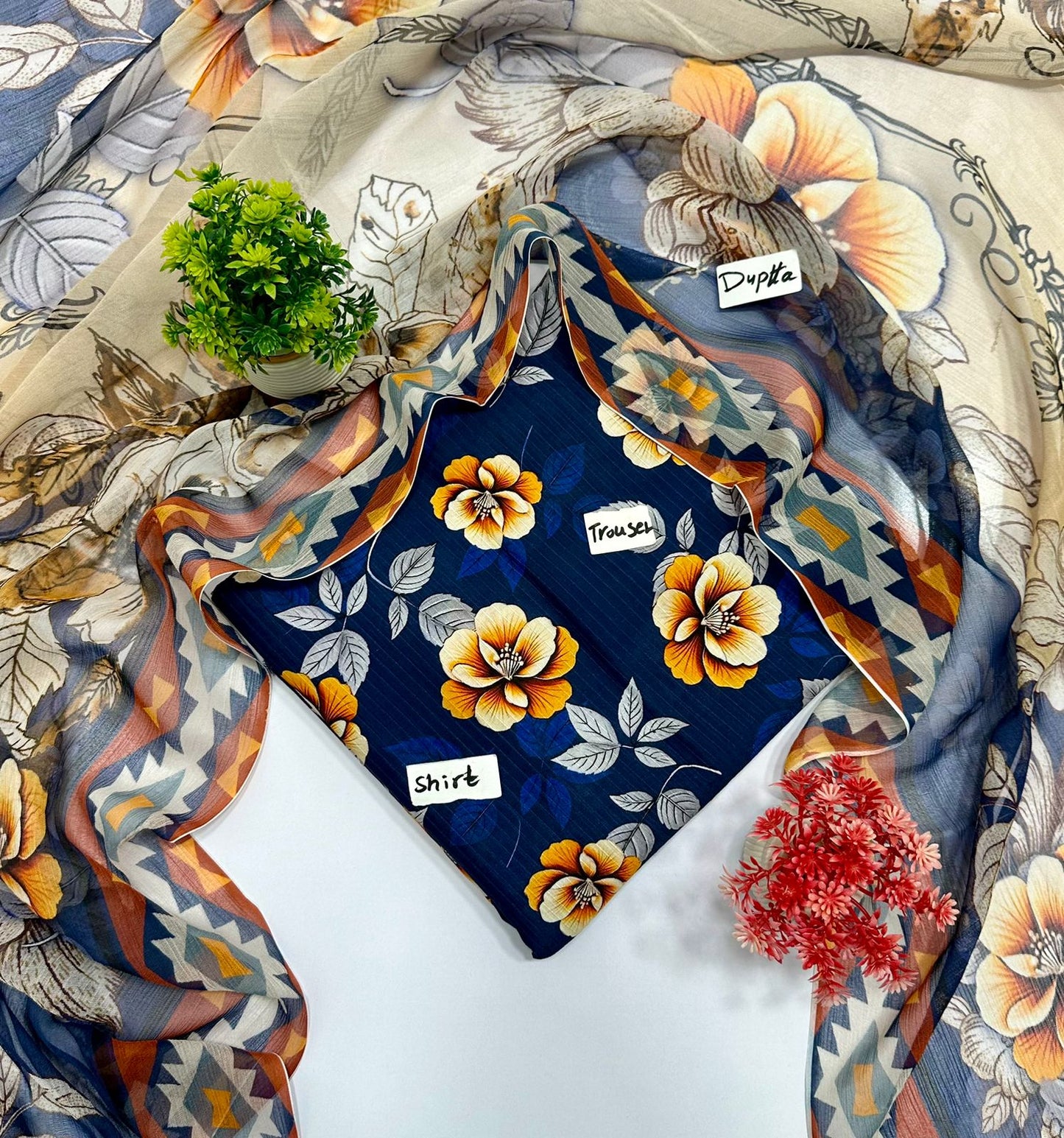 Bana Dora Bamber Dupatta All Over Linen 10 Suits